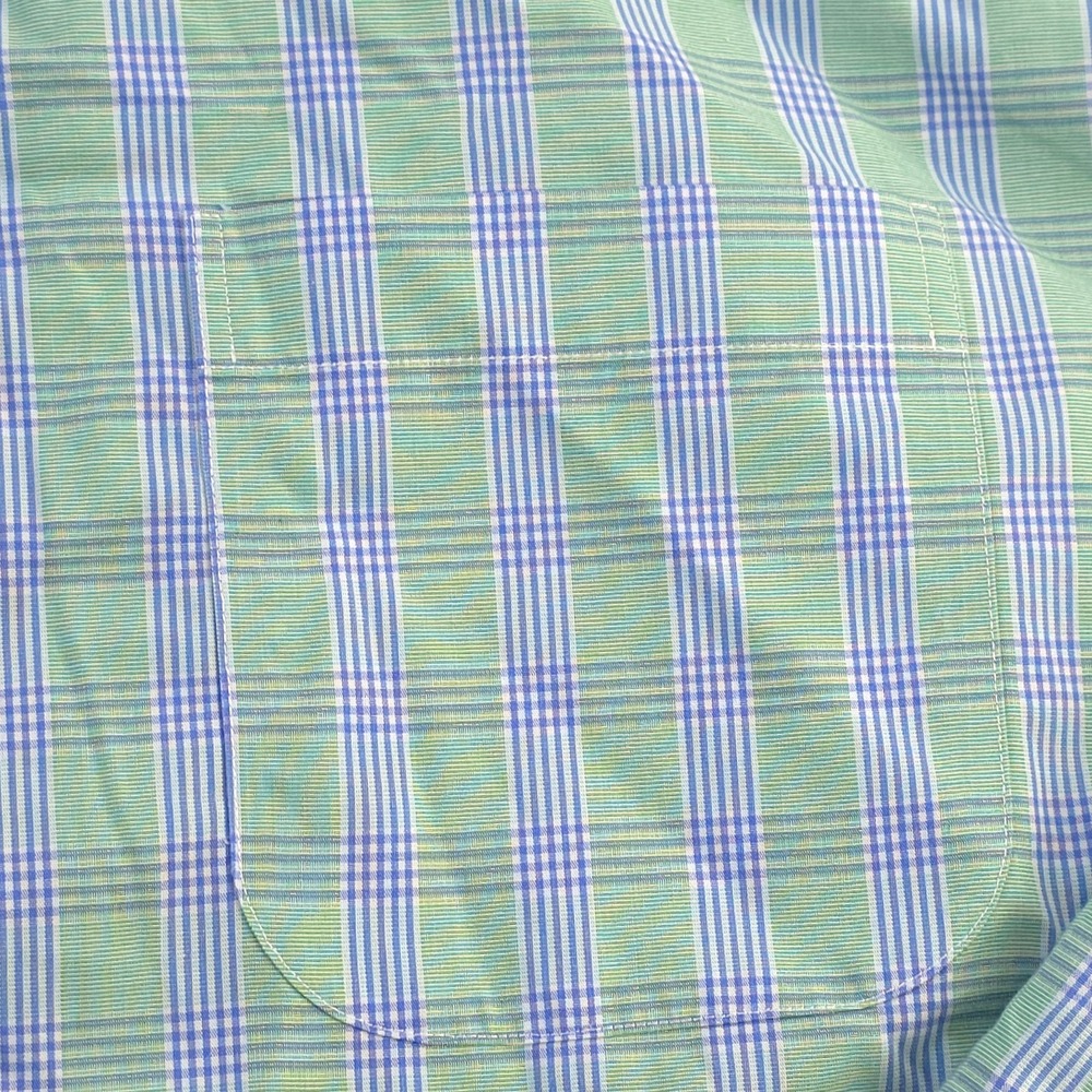 Brooks‎ Brothers Shirt Large Non Iron Green Blue Plaid Button Down Long Sleeve - Picture 2 of 7